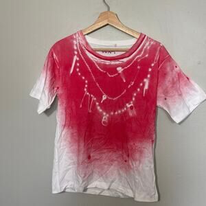 Marni Spray Paint T Shirt Size M Fall Winter 2021 Red Pink Designer Tee